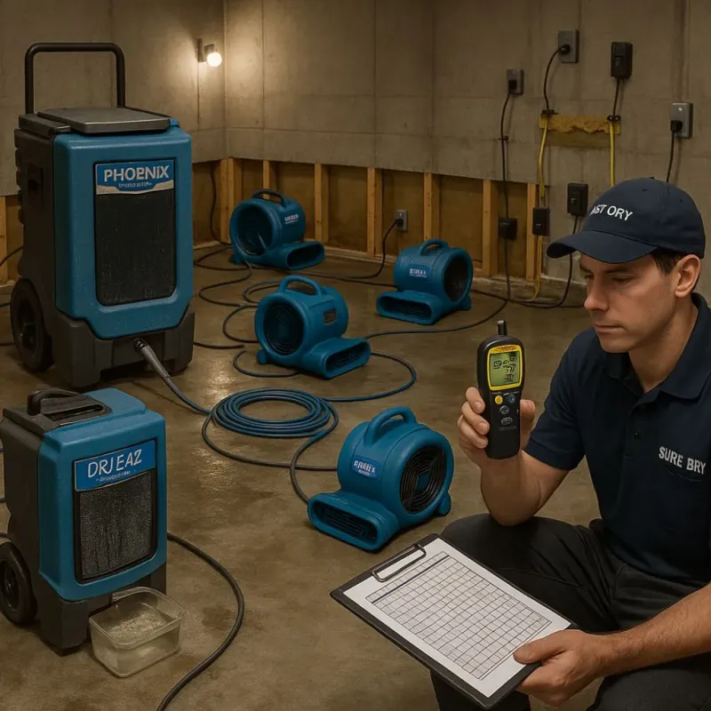 Structural Drying and Dehumidification process in Lehigh Acres, FL